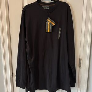 Architect big and tall 3XLT black long sleeve Henley top
